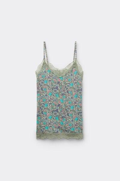 STAMPA PAISLEY BLOOM V-Neck Camisole with Lace Insert, 5701_763Y, large image number 4