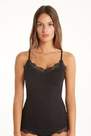 Tezenis - Black Lace Insert Vest Top, Women