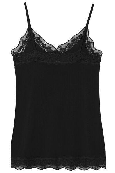 Black Lace Insert Vest Top, , large image number 6
