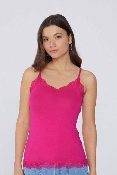 Pink Thin Shoulder Straps Camisole, , large image number 0