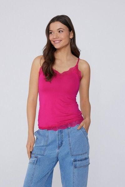 Pink Thin Shoulder Straps Camisole, 5701_523Y, large image number 1