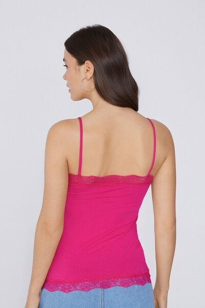 Pink Thin Shoulder Straps Camisole, , large image number 2