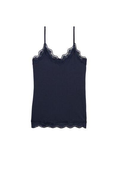 Blue Lace-Trimmed Camisole, Absolute Blue, large image number 4