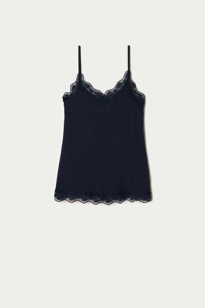 Blue Lace-Trimmed Camisole, Absolute Blue, large image number 6