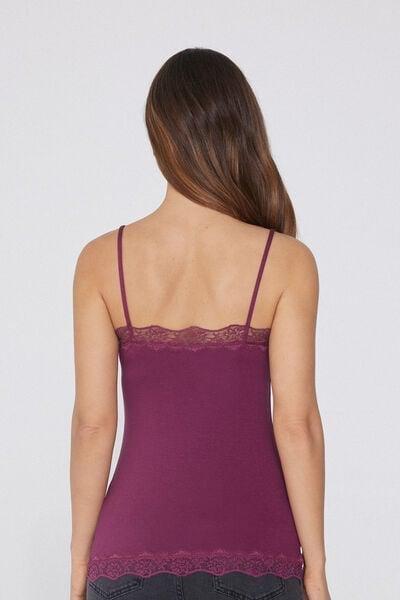 Burgundy Spaghetti Straps Tank Top, 5701_719Y, large image number 2