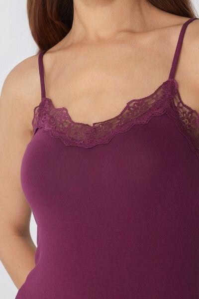 Burgundy Spaghetti Straps Tank Top, 5701_719Y, large image number 3