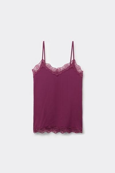 Burgundy Spaghetti Straps Tank Top, , large image number 4