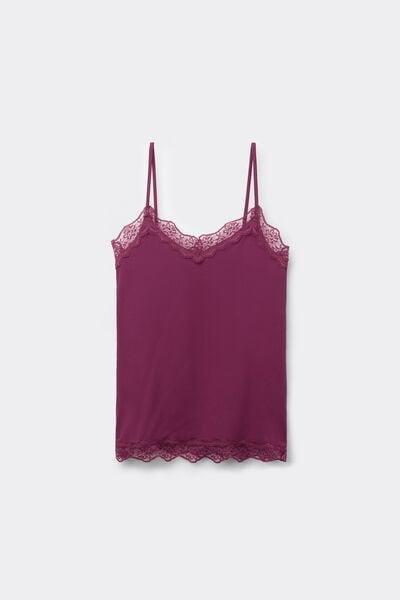 Burgundy Spaghetti Straps Tank Top, 5701_719Y, large image number 4