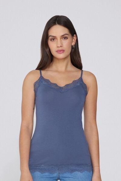 Blue Spaghetti Straps Tank Top, , large image number 0