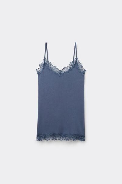 Blue Spaghetti Straps Tank Top, , large image number 4