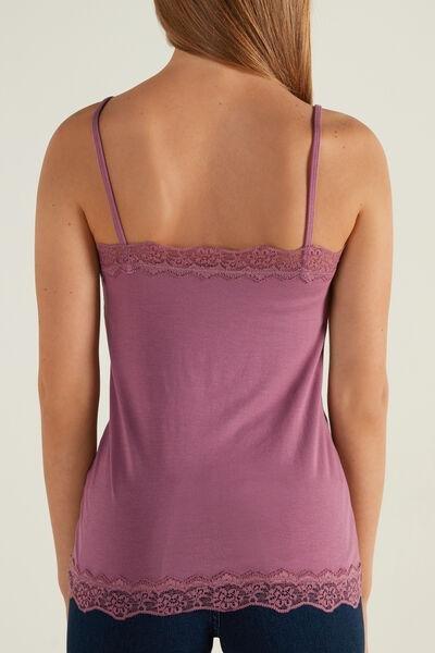 Pink Spaghetti Strap Microfibre Vest Top, 5701_926U, large image number 2