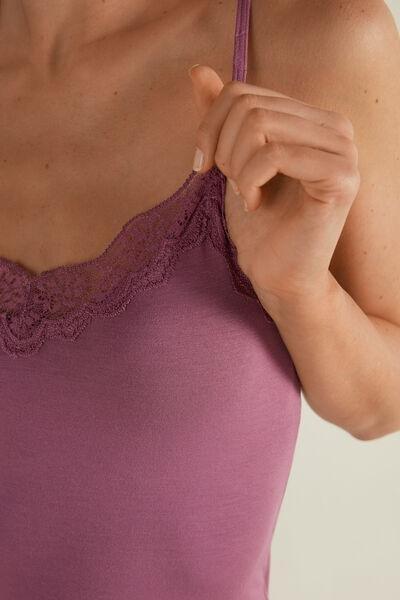 Pink Spaghetti Strap Microfibre Vest Top, 5701_926U, large image number 3