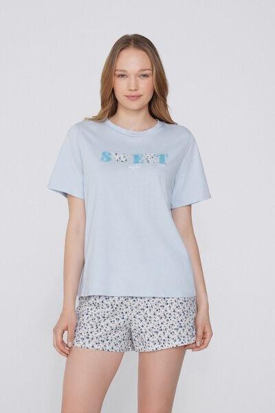 Multicolour Rounded Neck Pyjama Set, , large image number 0