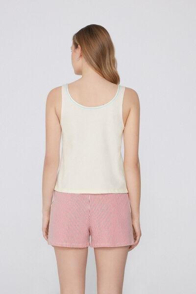 LATTE RAINBOW Short Cotton Pyjamas with Wide Shoulder Straps and Embroidery, , large image number 1