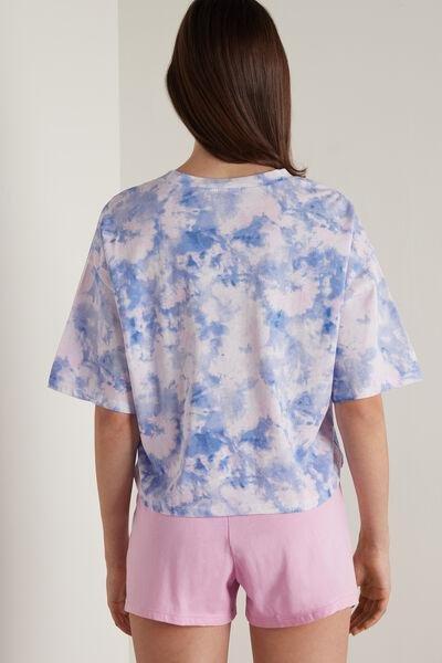 Multicolor Printed Short Sleeve Short Cotton Pyjamas, , large image number 2