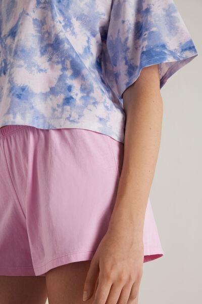 Multicolor Printed Short Sleeve Short Cotton Pyjamas, , large image number 3