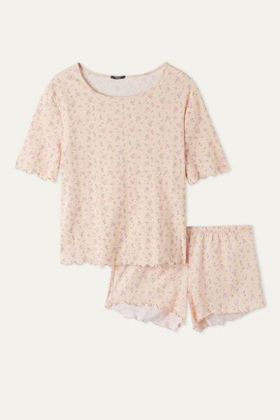 Pink Micro Short Sleeve Short Pyjamas, 5701_541U, large image number 4
