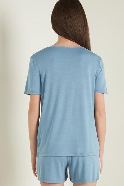 Blue Short Sleeve Short Pyjamas, , large image number 2