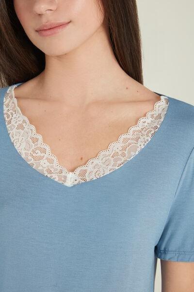 Blue Short Sleeve Short Pyjamas, , large image number 3