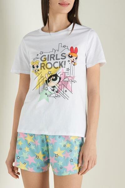 White Powerpuff Girls Short Cotton Pyjamas, , large image number 0