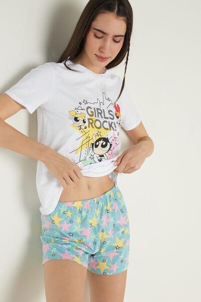 White Powerpuff Girls Short Cotton Pyjamas, , large image number 1