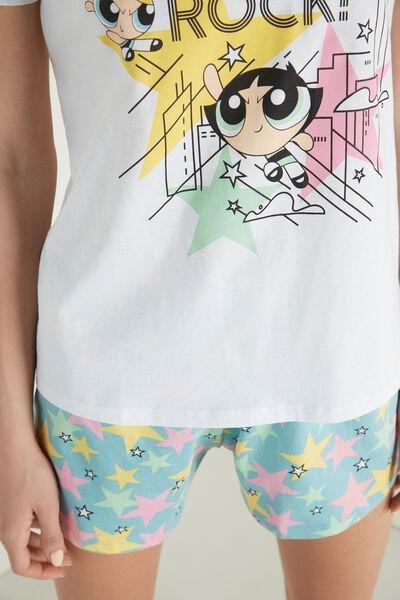 White Powerpuff Girls Short Cotton Pyjamas, , large image number 3