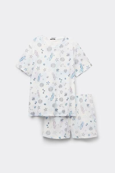 Pink Seahorses Print Pyjama Set, , large image number 3