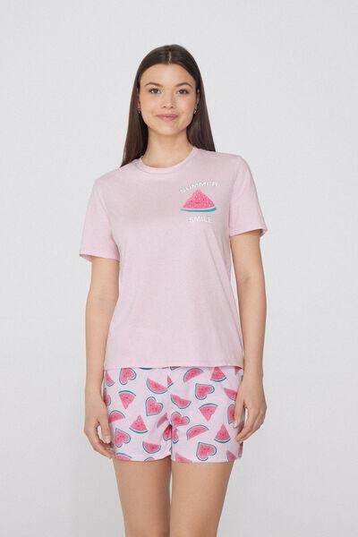 Pink Watermelon Print Pyjama Set, 5701_571Y, medium