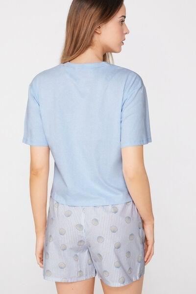 Blue Shell-Embroidered Cotton Pyjama Set, 5701_355Z, large image number 1