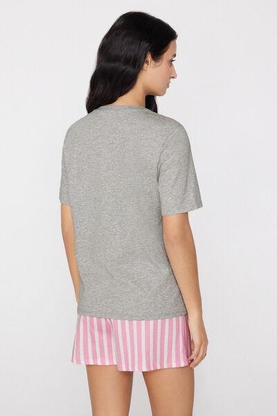 Grey Dachshund Print Short Cotton Pyjama Set, 5701_332Z, large image number 1