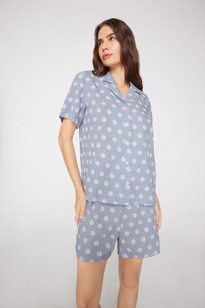 Blue Short Button-Up Pyjama Set, 5701_481Z, medium