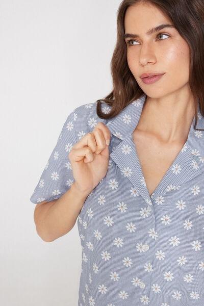 Blue Short Button-Up Pyjama Set, 5701_481Z, medium