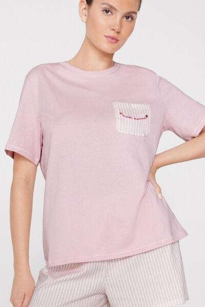 Pink Short-Sleeved Short Pyjama Set, 5701_517Z, large image number 2