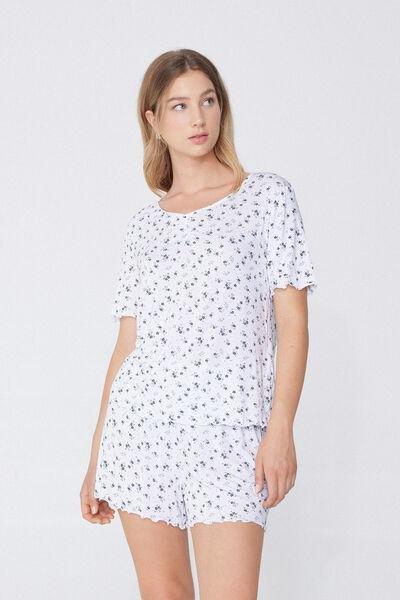 White Short-Sleeved Pyjama Set, 5701_859W, large image number 0