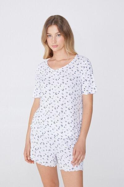 White Short-Sleeved Pyjama Set, 5701_859W, large image number 1