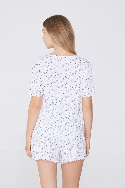 White Short-Sleeved Pyjama Set, 5701_859W, large image number 2