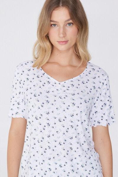 White Short-Sleeved Pyjama Set, 5701_859W, large image number 3