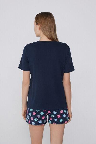 Navy Printed Pyjama Set, 5701_543Y, large image number 1
