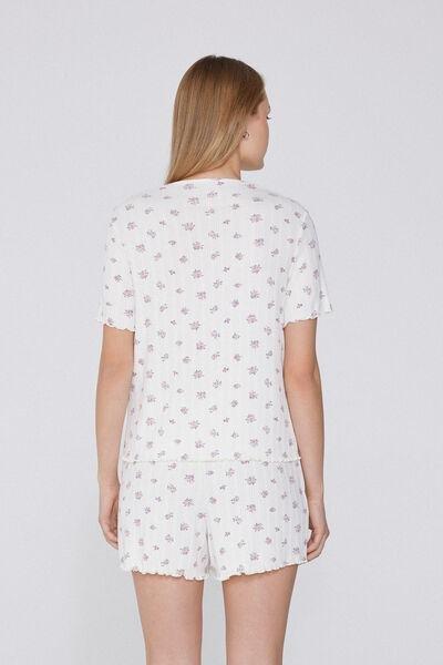 White Ribbed Pyjama Set, , large image number 1