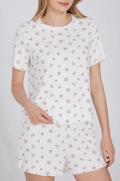 White Ribbed Pyjama Set, , large image number 2