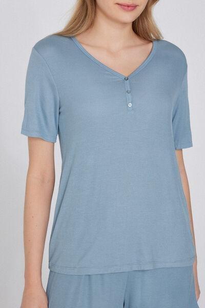 Grey V-Neck Ribbed Pyjama Set, 5701_326Y, large image number 2