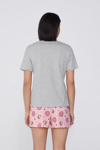 Grey Printed Pyjama Set, , large image number 1