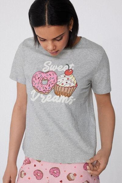 Grey Printed Pyjama Set, , large image number 2