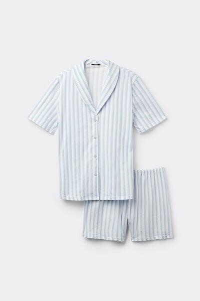 Blue Button-Up Pyjama Set, 5701_386Y, large image number 2