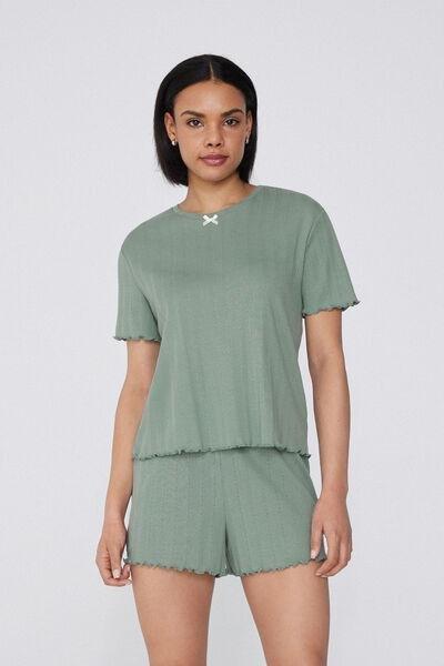 Green Short Sleeve Pyjama Set, , large image number 0