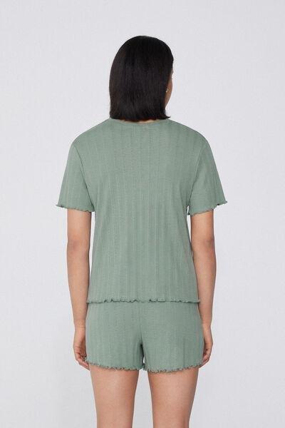 Green Short Sleeve Pyjama Set, , large image number 1