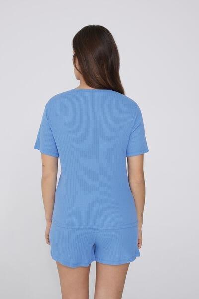 Blue Openwork Ribbed Pyjamas, , large image number 1
