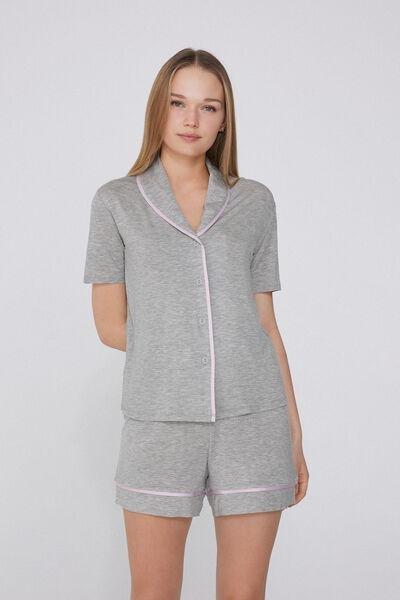 Multicolour Button-Down Pyjama Set, , large image number 0