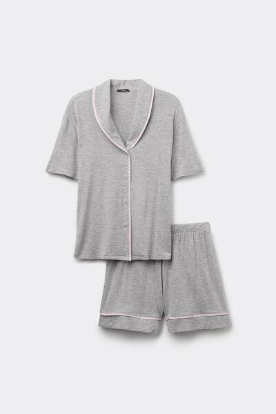 Multicolour Button-Down Pyjama Set, , large image number 3