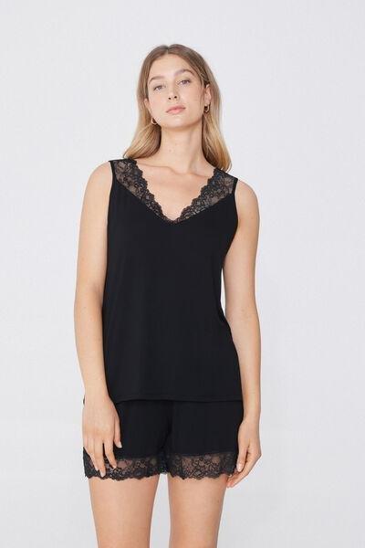 Black Short-Sleeved Pyjama Set, , large image number 0